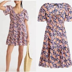 J. Crew block print Floral Print Dress